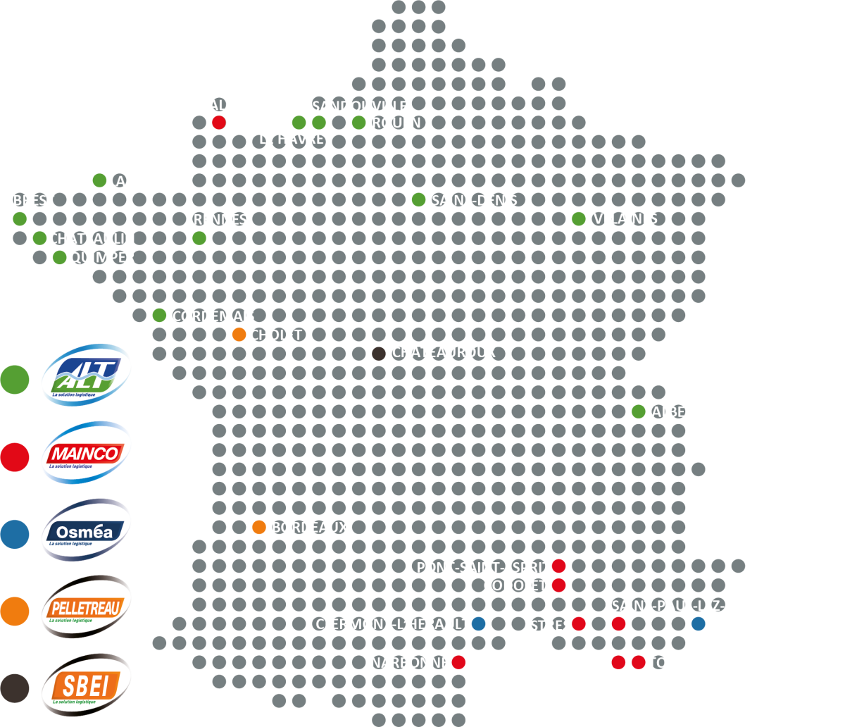 Carte des implantations